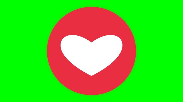 Heart Icon Animation on Green Screen