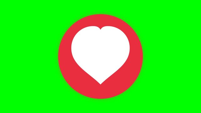 Heart icon animation on green screen