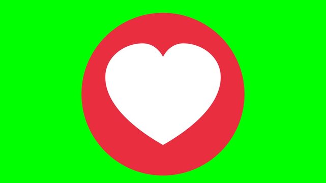 Heart Icon Animation on Green Screen