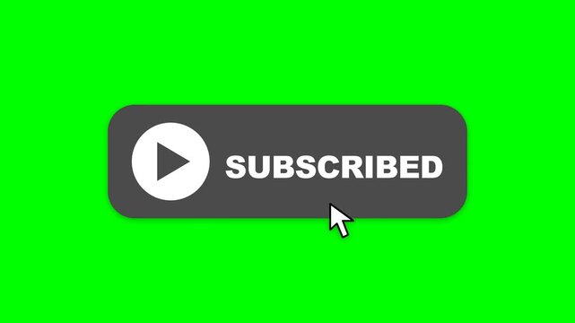 Subscribe Button Animation with Mouse Click on Green Screen