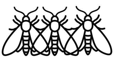 Moth Silhouettes On White Background  © Kawsar_Studio1998