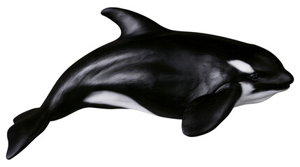 Realistic black and white orca whale, isolated on transparent background © VSTOCK