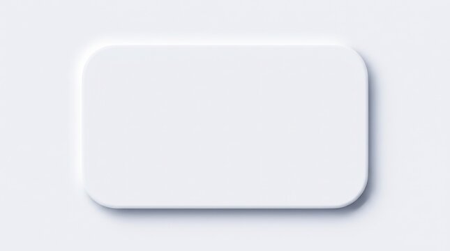 Minimalist rectangular button with soft shadows