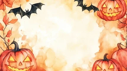 Halloween decorations on pastel gray background. Halloween concept. Flat lay, top view, copy space © Hope