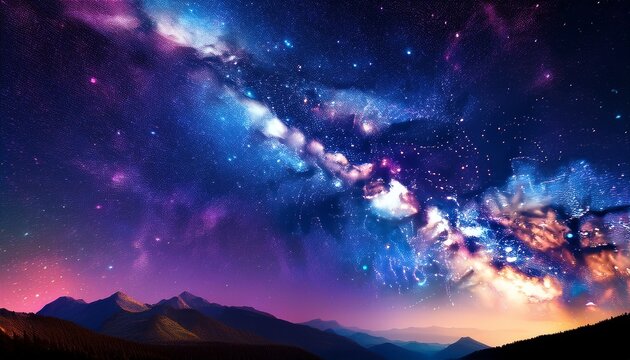 Night Sky Milky Way Galaxy Background