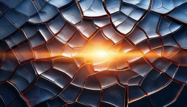 Cracked Surface With Bright Light Shining Through The Fissures
