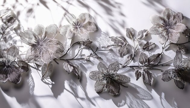 Floral Lace Shadows On White