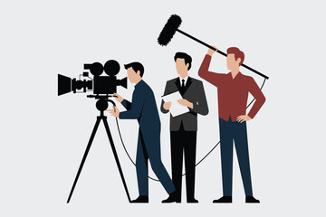 Film crew with camera and boom microphone © Lutfonnahar