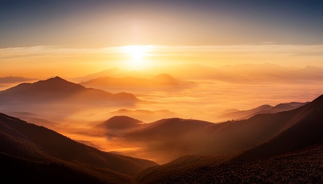 Natural Fog And Mountains Sunlight Background Blurring Misty Waves Warm Colors And Bright Sun Light Christmas Background Sky Sunny Color Orange Light Patterns Abstract Flare Evening On Clouds Blur