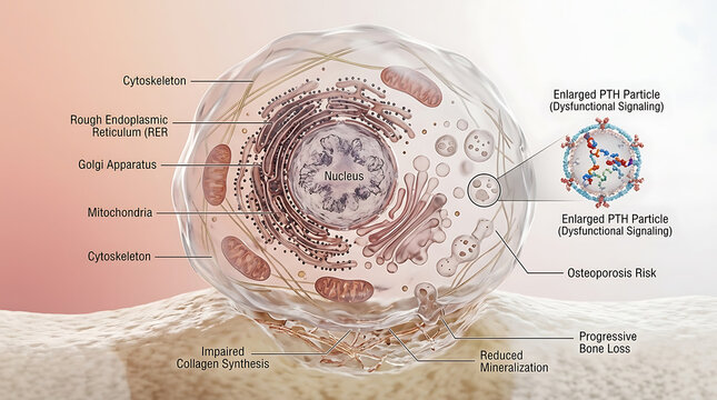 Transparent Human Osteoblast with PTH-Induced Dysfunction and Impaired Bone Formation