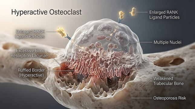 Transparent Human Osteoclast with RANKL-Induced Hyperactivity and Excessive Bone Resorption