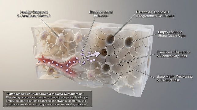 Transparent Human Osteocyte with Glucocorticoid-Induced Apoptosis and Bone Matrix Damage