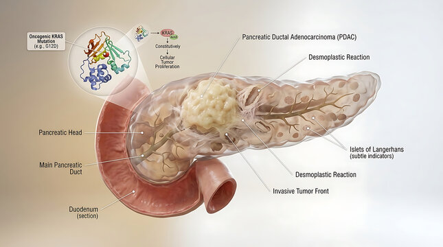 Transparent Human Pancreas with Pancreatic Cancer Adenocarcinoma and Oncogenic KRAS Mutation Particles