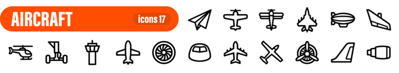 Aircraft and Aviation Transportation Icon Set © liubomir118809