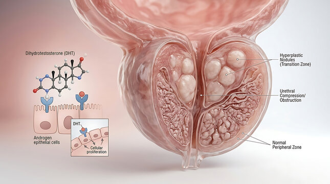 Transparent Human Prostate with Benign Prostatic Hyperplasia and Dihydrotestosterone Hormone Stimulation
