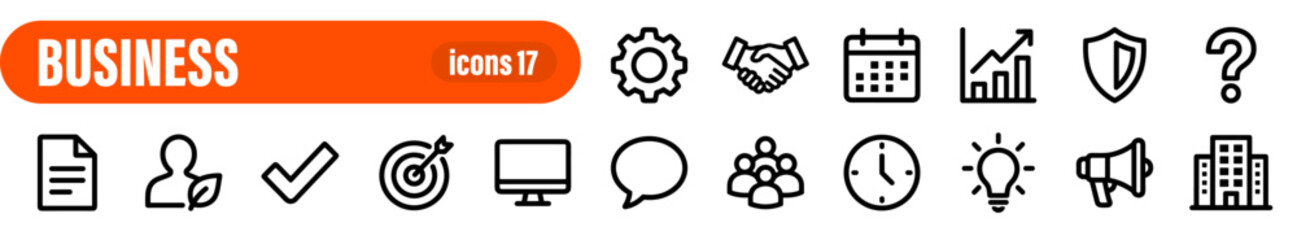 Fototapeta premium Business and Professional Services Outline Icon Set