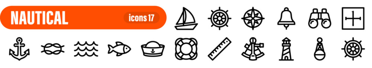 Fototapeta premium Nautical Icon Set