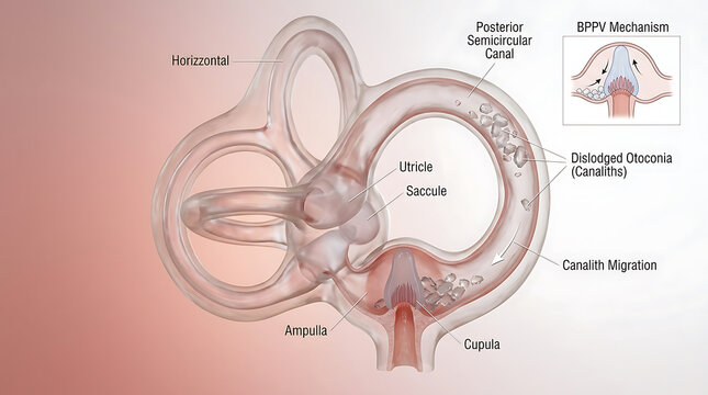 Transparent Human Vestibular Apparatus with BPPV and Otoconial Crystal Canalith Migration
