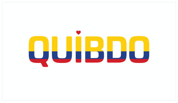 I love quibdo, Typographic design of I love quibdo  on a white background, Flag typography of quibdo with heart, Vector design of quibdo City of Colombia, I love Colombia