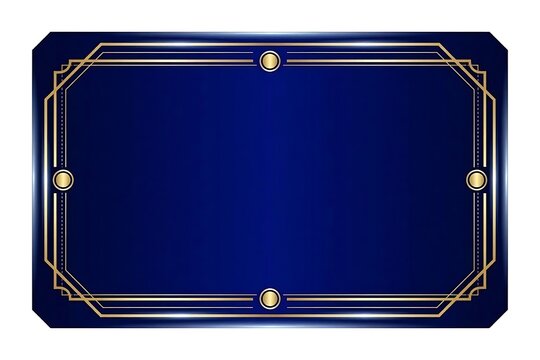 Regal certificate background with a deep royal blue gradient and ornate golden frame for official diplomas, awards, and luxury templates