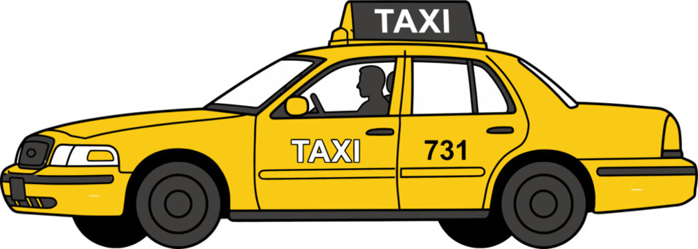 Taxi Flat Vector