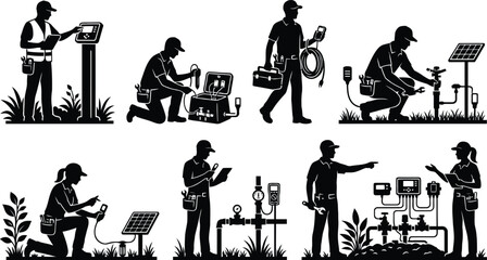 Electricians working on solar and electrical systems © MARISH