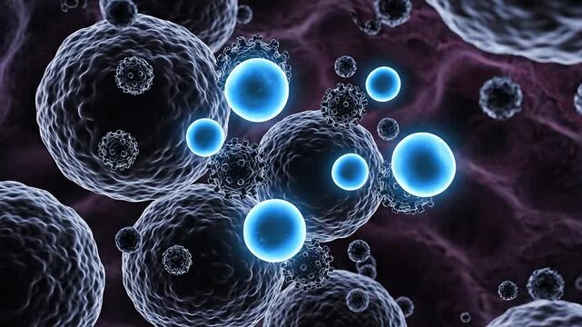 Vibrant Illustration of Regulatory T Cells Interacting in Allergy Response Within a Cellular Environment