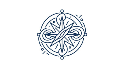 Stylized Compass Rose Graphic Design Element. © retme