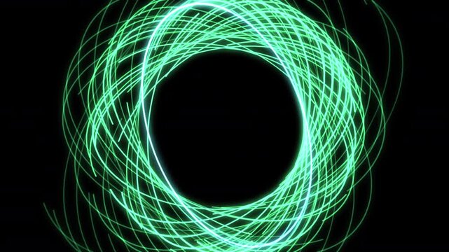 Circle Sacred Geometric Patterns Green Animation Loop
