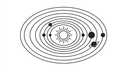 Solar System Diagram Showing Sun Planets Orbits. © Xutla