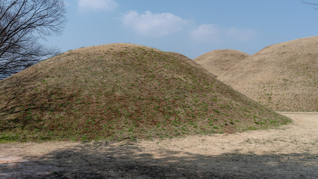 Ancient burial mounds of Tumuli Park in Gyeongju