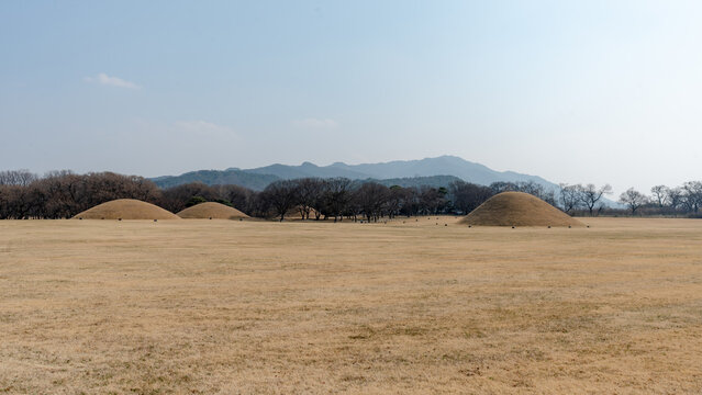 Tumuli Park mounds in Gyeongju, South Korea