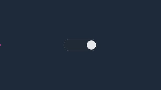 Minimalist ui toggle switch animation turning on and off for mobile app interface 4k
