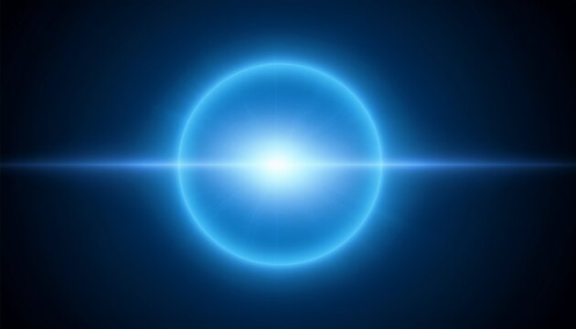 Abstract Blue Light Flare Overlay Soft Glowing Orb With Radial Gradient Effect For Dark And Light Backgrounds