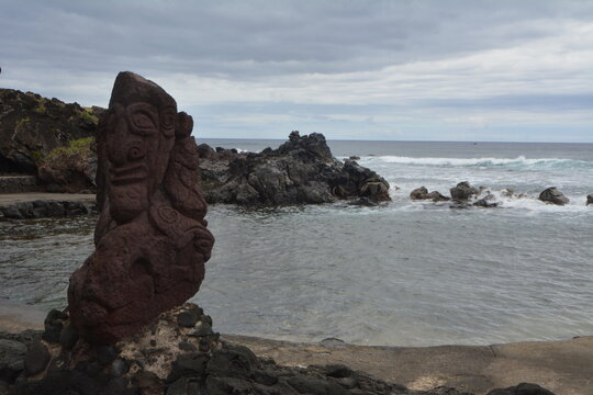 Moai Statues and Volcanic Landscapes of Rapa Nui, Chile