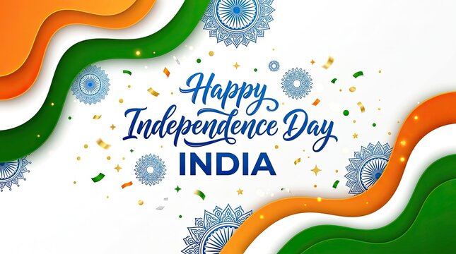 Happy independence day india celebrations with tricolor decorations