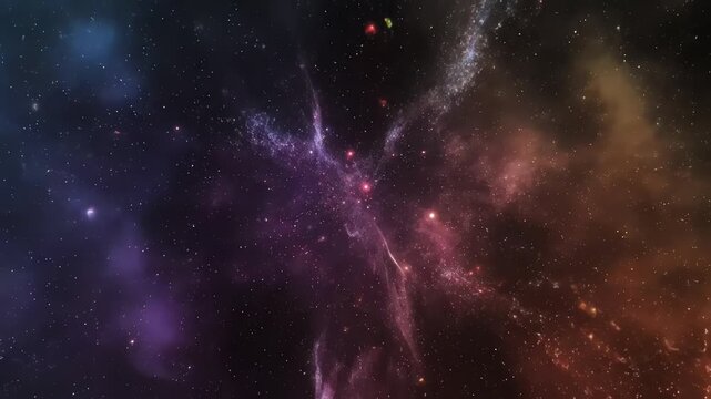 A cosmic vista with nebulae, stars, and interstellar dust in vibrant colors