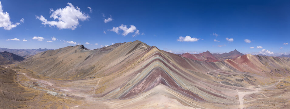 Scenic Rainbow Mountain landscape near Cusco Peru Andes