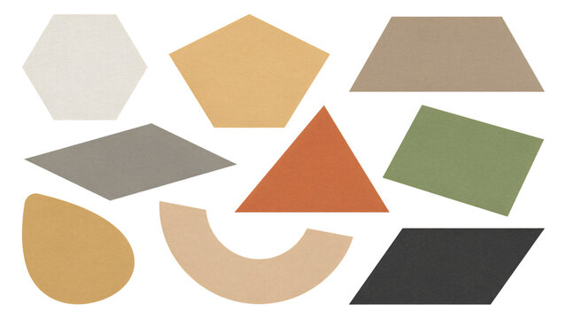Set of colorful geometric shapes on a light background
