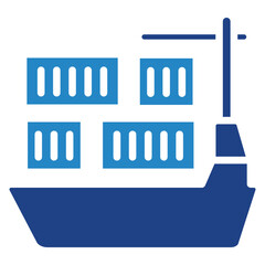 Obraz premium Vessel Dual Tone Color Icon. Mini Illustration For Modern Concept, Ui, Ux Web And App Development. Related To Export And Import, Business Logistics.