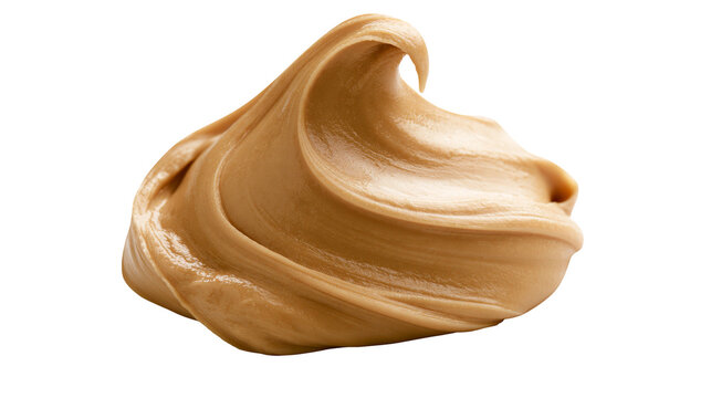 Creamy smooth peanut butter swirl, isolated on transparent background