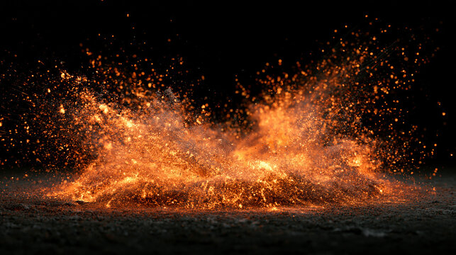 Fiery orange explosion energy burst abstract background