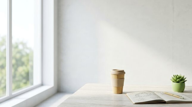 Coffee, Book, and Plant Harmony