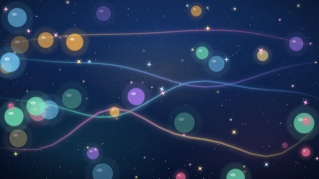 Beautiful Merry Christmas Animation with Abstract Festive Elements and Night Sky