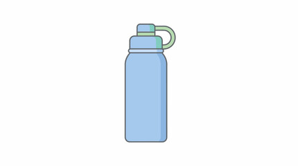 A blue water bottle with cap and handle is shown upright © Rohman
