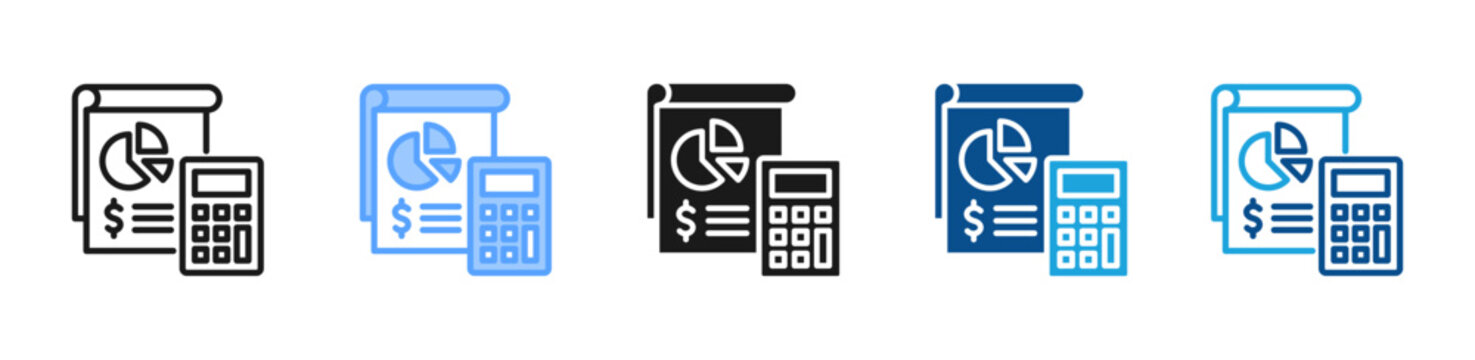 Expense Report web icon with multiple style collection