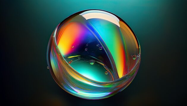 Organic Bubble Glass Surface With Refraction And Dispersion Effect Transparent Prism Substance Abstract Background Prism Colors D Rendering