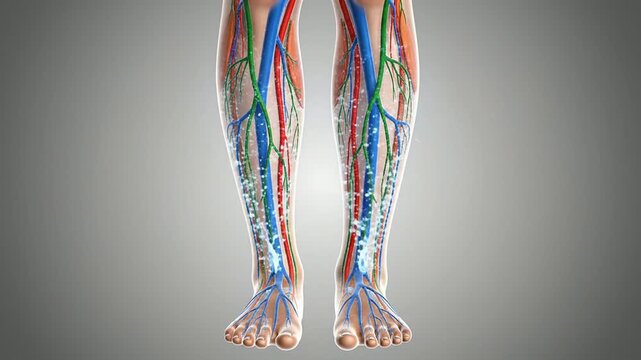 Postpartum Leg Swelling Concept With Detailed Anatomical Representation Of Lower Legs On Transparent Background