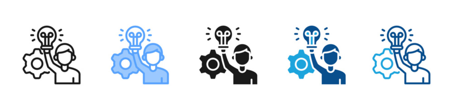 Initiative web icon with multiple style collection