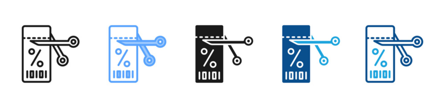 Coupon Code web icon with multiple style collection